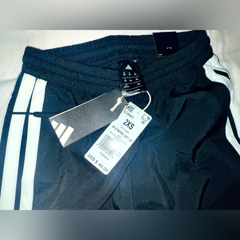 Adidas Black Athletic Joggers for Big Kids/teenagers,size 2XS is for adult men